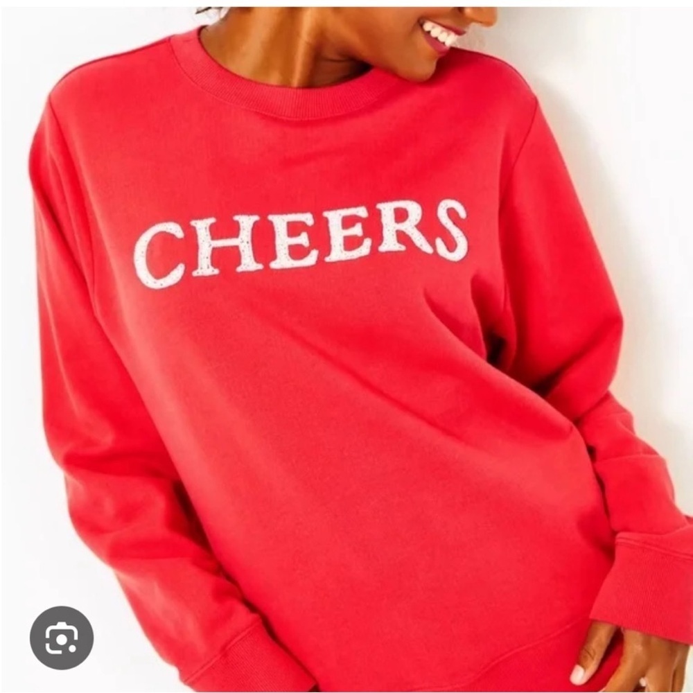 Lilly Pulitzer Cheers Crew Beaded Graphic Sweatshirt